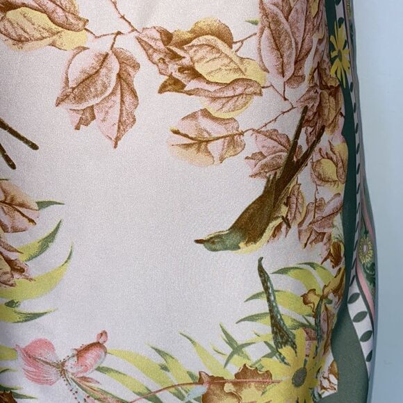 Farm Rio Dress Brazilian Gold Green Pink Tones Sz P Oversized Nwot - Picture 6 of 8